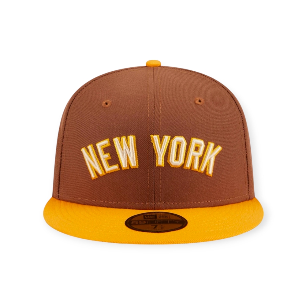New York Yankees New Era Brown Tiramisu 59FIFTY Fitted Hat Size 7 5/8
